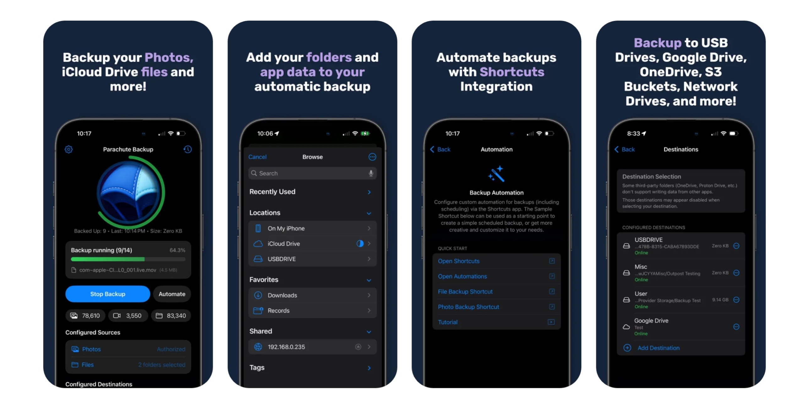 Новые приложения для iOS: Parachute Backup Mobile