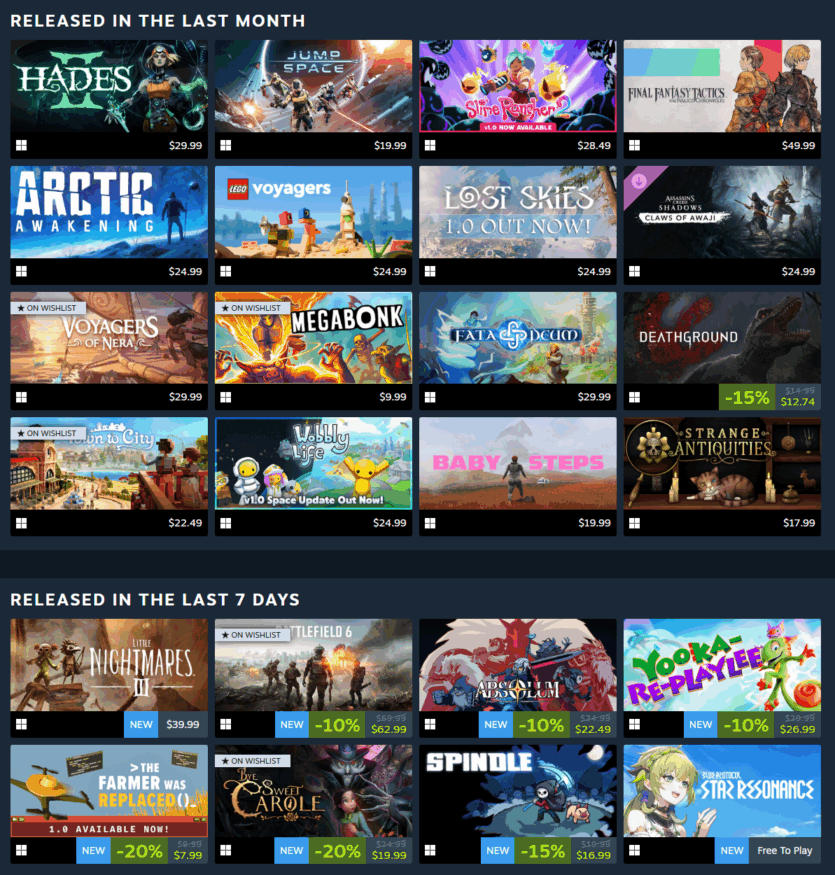 Steam запустив опцію Особистий календар — рекомендації нових ігор на основі ваших вподобань