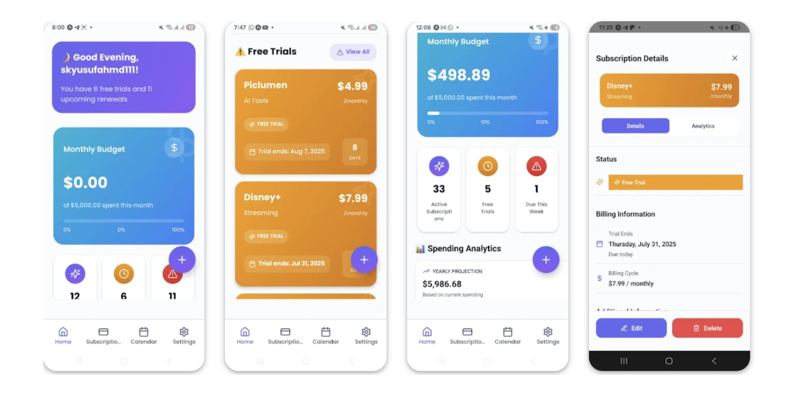 Subscription Tracker & Manager